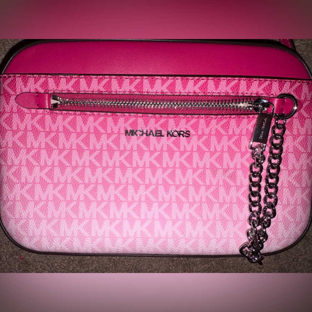 Michael Kors Ombré Pink Crossbody Bag with Chain Detail